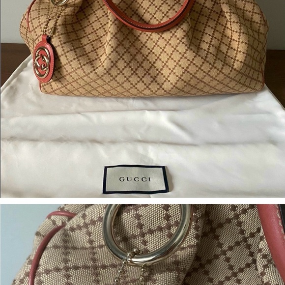 Authentic Gucci Diamanté Canvas Sukey Bag - Picture 2 of 10